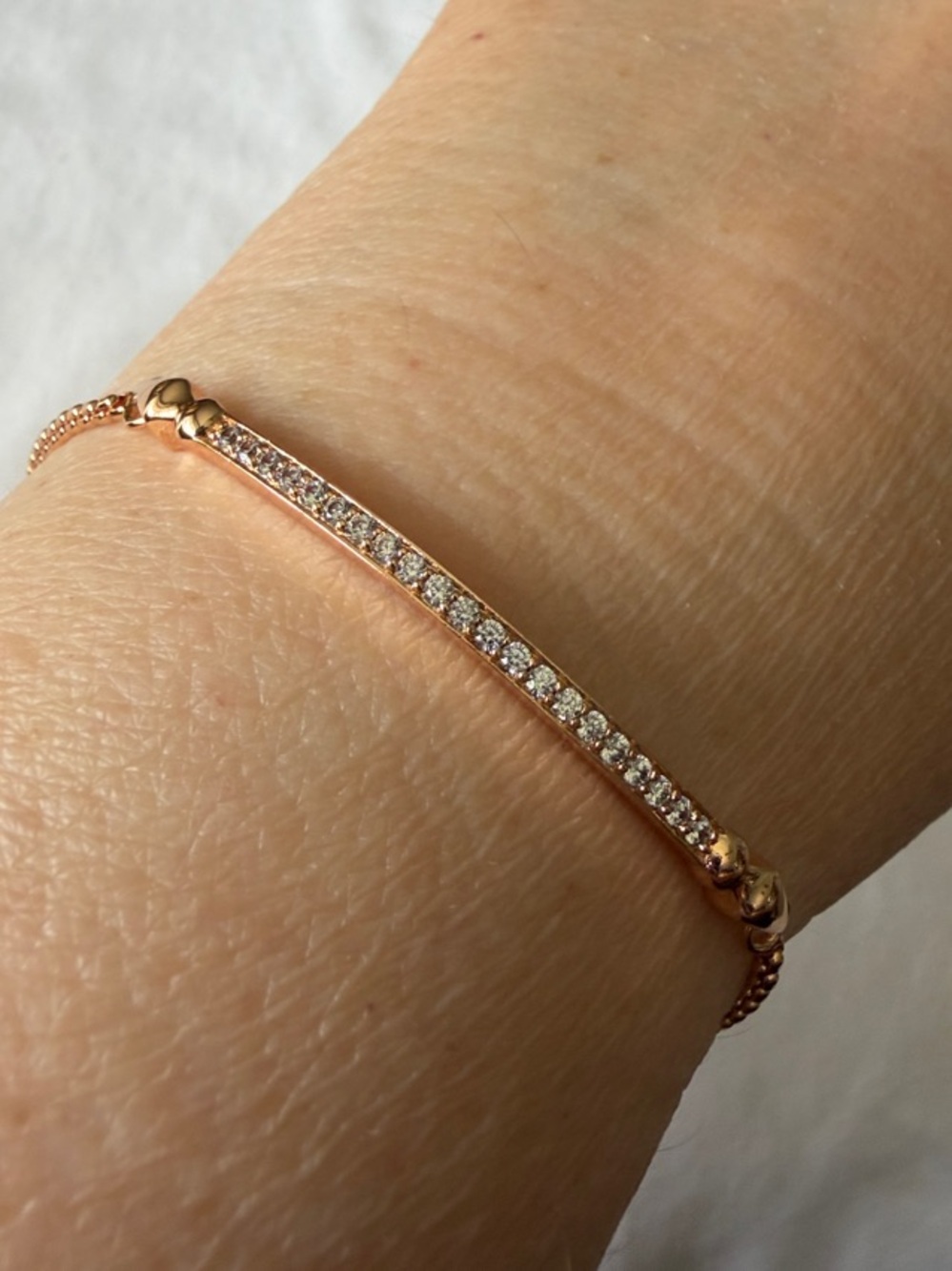 Kendra Scott Rose Gold Tennis Bar Bracelet with Pavé Crystals